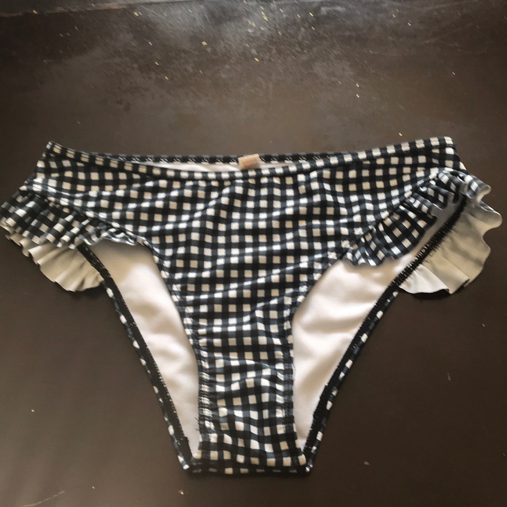 Blue checkered bikini bottoms